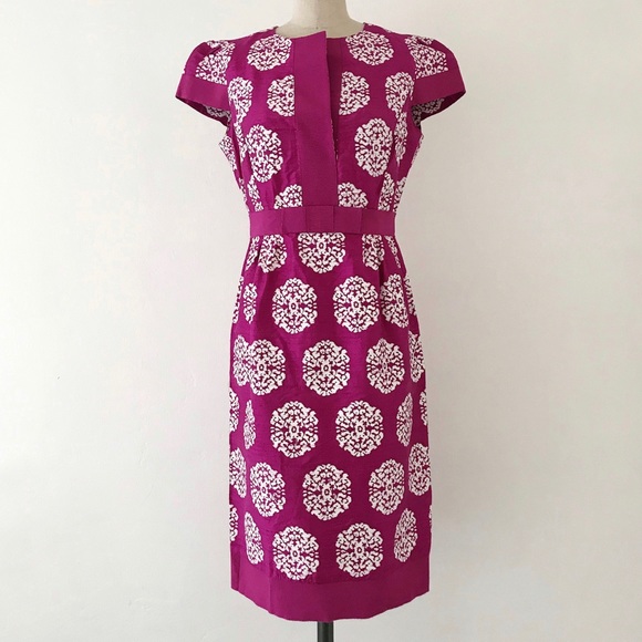 CAROLINA HERRERA | Silk Paisley Sheath Dress - Picture 4 of 8